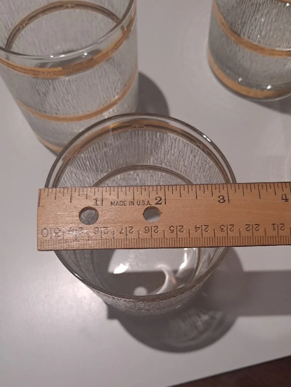 Vintage CULVER  Icicle Pattern DOF  Glasses - 22K Gold Bands.  MCM 60's.